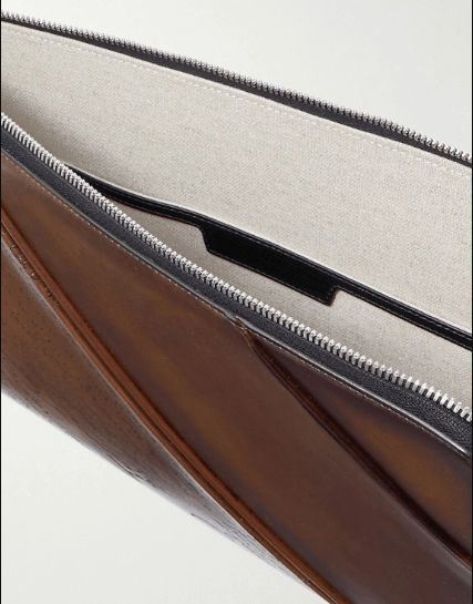 Preorder Vintage Brown Scritto-Leather Wristlets Pouch