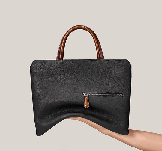 14 inch Imported Grainy Leather Laptop Briefcase Bag Classic Black