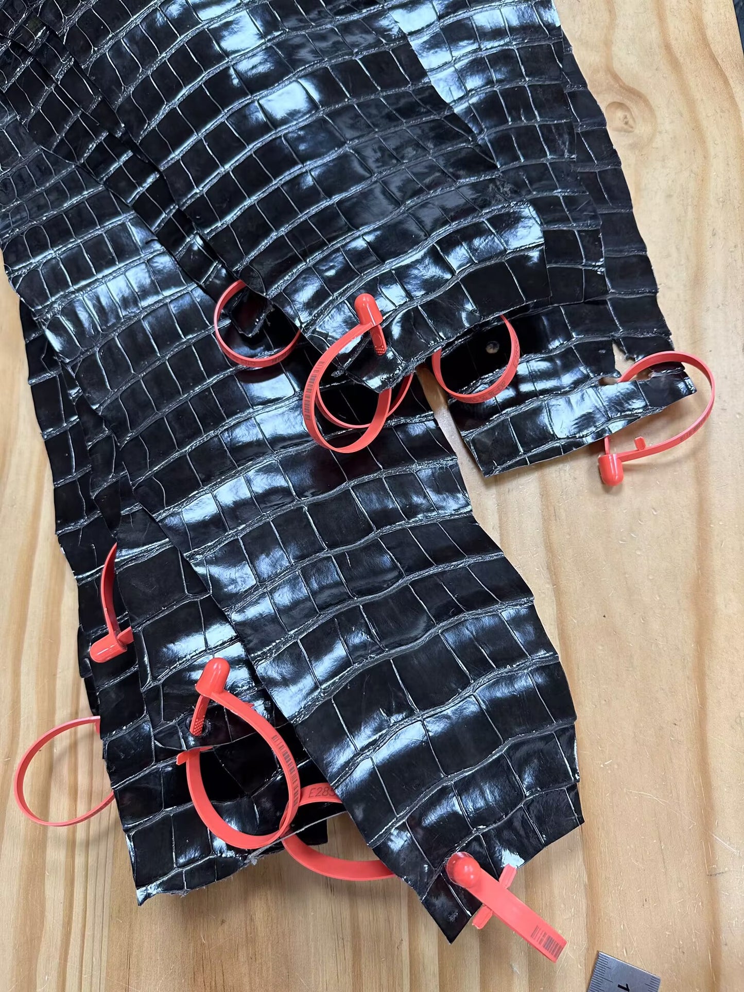 Men's Crocodile Leather Large Black Business Professional Attache Travel Case