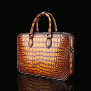 Vintage Brown Crocodile Leather Briefcase
