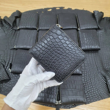 Genuine Crocodile Skin Leather Zip Wallets