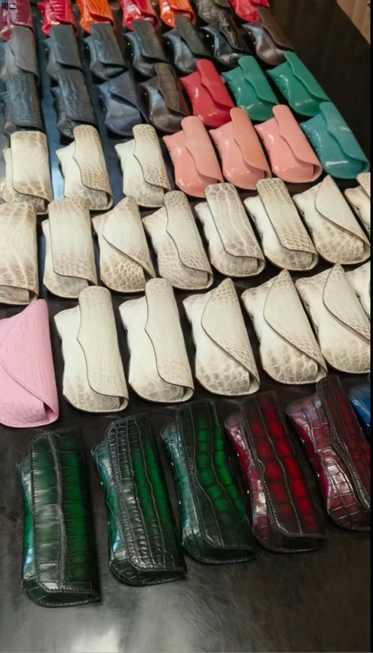 Preorder Crocodile Skin Leather Sunglasses Case