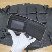 Genuine Crocodile Skin Leather Zip Wallets