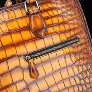 Vintage Brown Crocodile Leather Briefcase