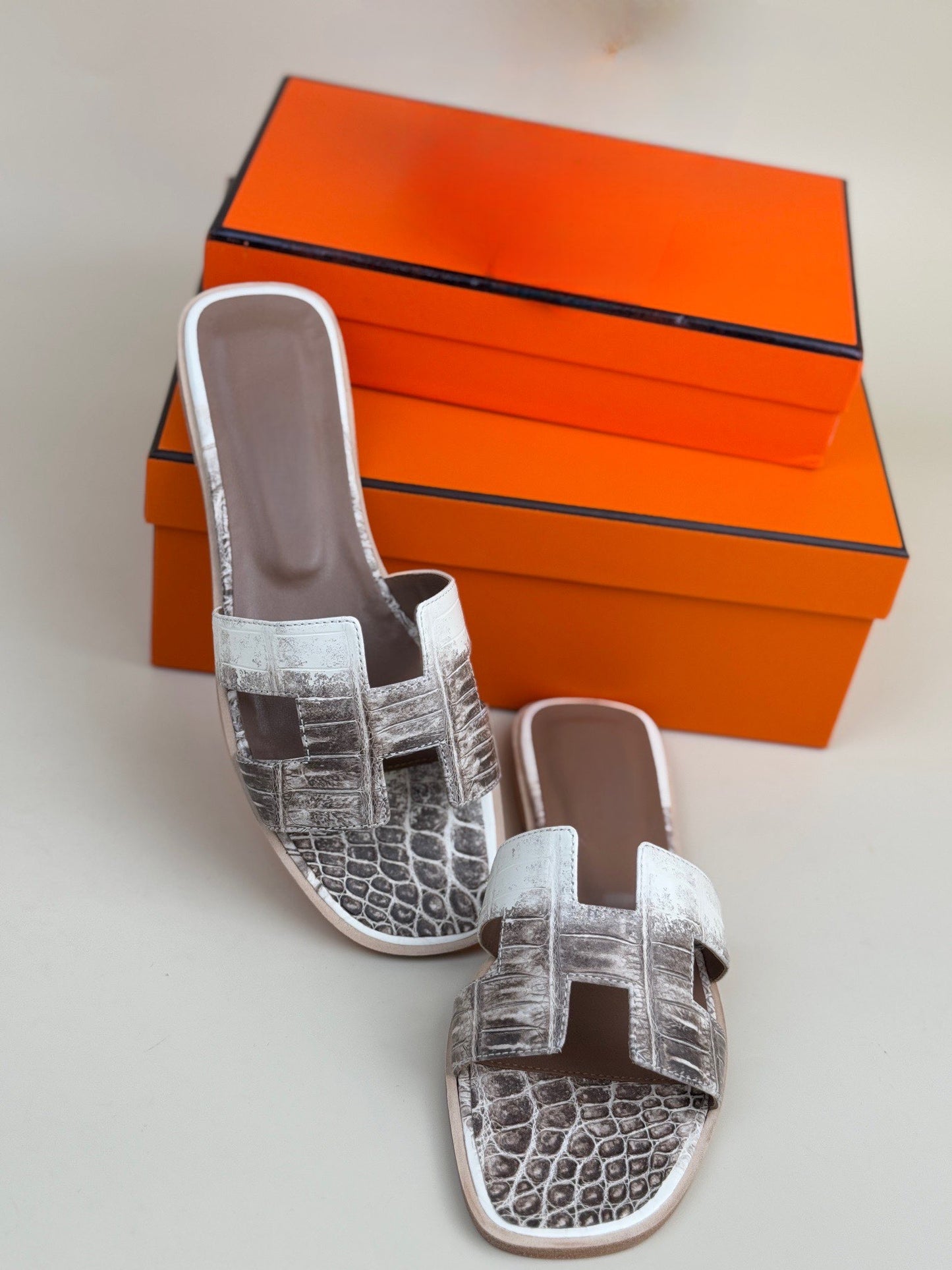 Crocodile Slippers Women's Crocodile Leather Flat Slippers