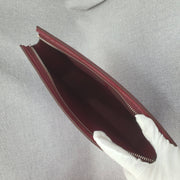 Mens Matt Genuine Crocodile Skin Leather Clutch Wine Red