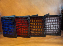 Vintage Genuine Crocodile Skin Leather Passport Case Holder