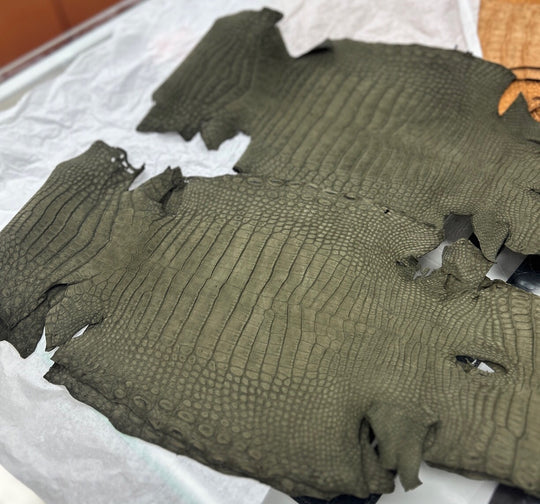 Preorder Crocodile Slippers Men's Crocodile Leather Slippers Green