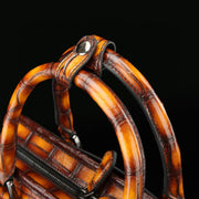 Vintage Brown Crocodile Leather Briefcase