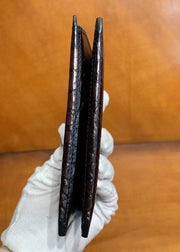 Vintage Genuine Crocodile Skin Leather Passport Case Holder