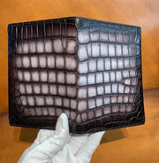 Vintage Genuine Crocodile Skin Leather Passport Case Holder