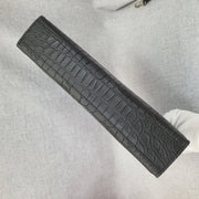 Mens Matt Genuine Crocodile Skin Leather Clutch Black