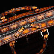 Vintage Brown Crocodile Leather Briefcase