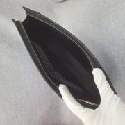 Mens Matt Genuine Crocodile Skin Leather Clutch Black