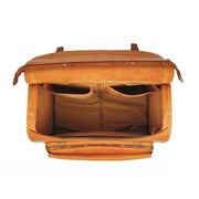 20" Vintage Vegetable Tanned Leather Carry-On Rolling Luggage, Universal Spinner Old Vintage Vegetable Tanned Leather Wheeled Suitcase Camel