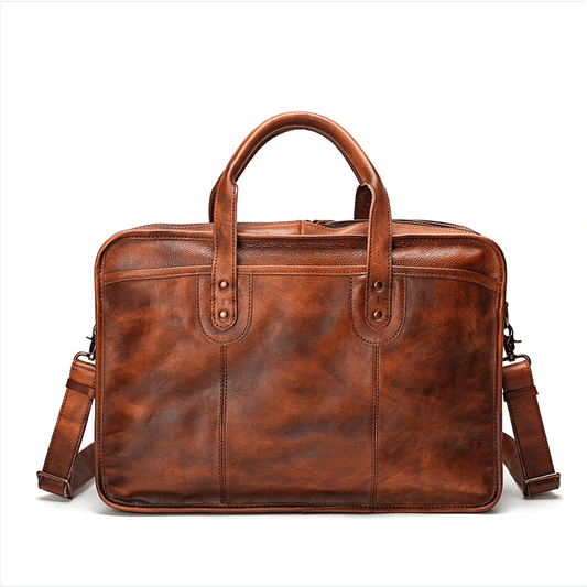 Vegetable Tanning Leather Briefcase