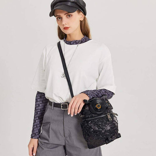 3D Owl Handle Shoulder Messenger Cross body Backpack
