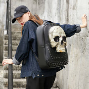 3D Skull Backpack, 3D Kreepsville Skull ,Luminous Leisure Skull Backpack