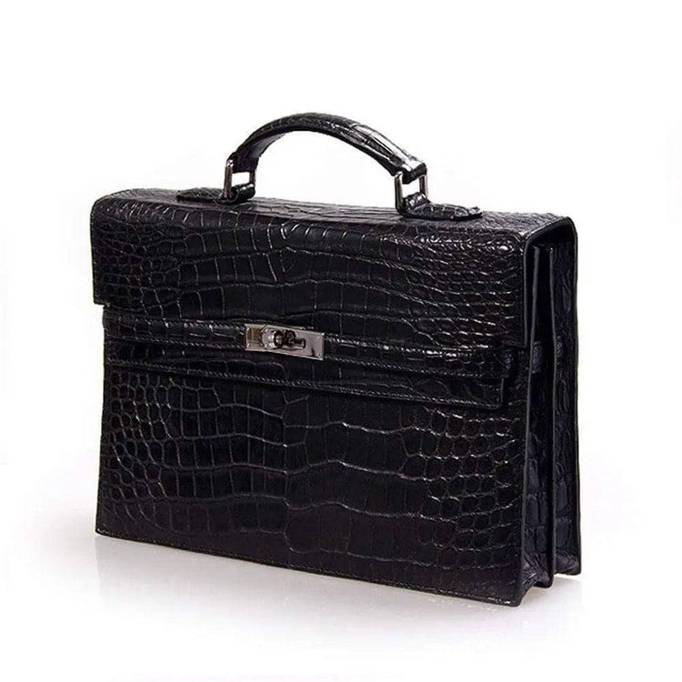 Crocodile Leather Briefcase For Men
