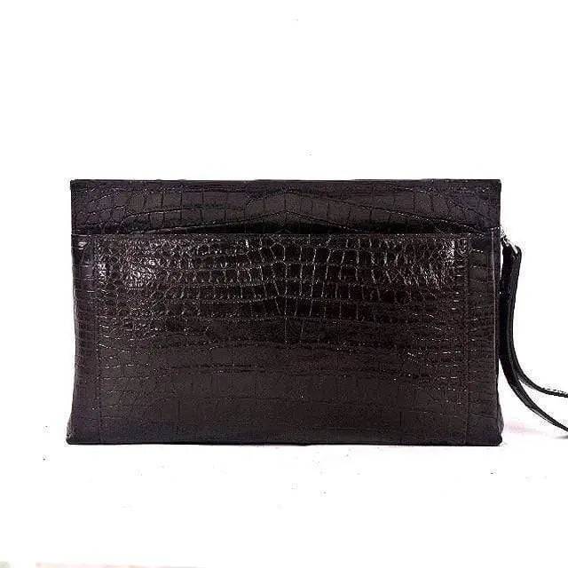 Crocodile Belly Skin Large Clutch Bags