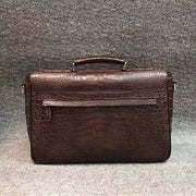 Crocodile Belly Leather Lock Briefcase