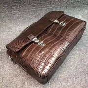 Crocodile Belly Leather Lock Briefcase