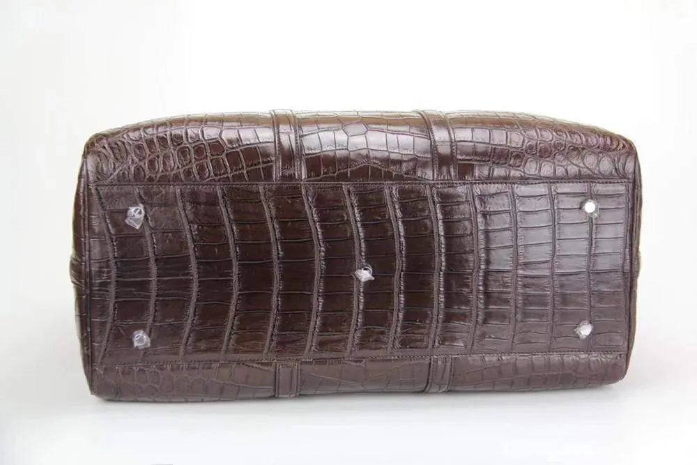 Crocodile Belly Leather Super Medium Travel Duffel Bag
