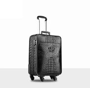 Preorder Crocodile Leather 4-Wheeled Trolley Case Travelling Luggage Bags Green