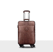 Crocodile Leather 4-Wheeled Trolley Case Travelling Luggage Bags