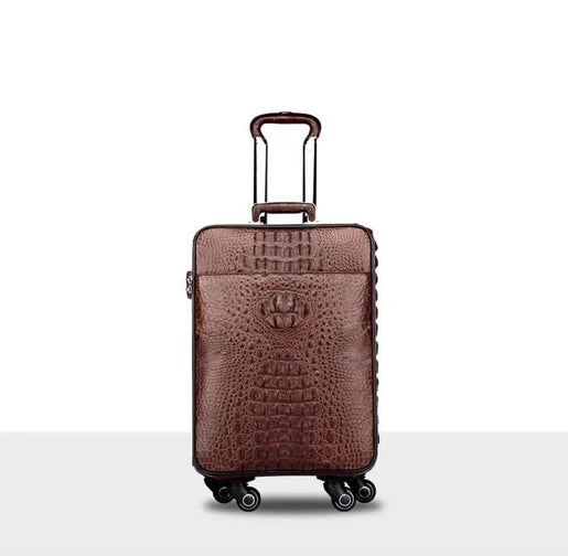 Crocodile Leather 4-Wheeled Trolley Case Travelling Luggage Bags