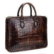 Crocodile Leather Crossbody Laptop Business Bag