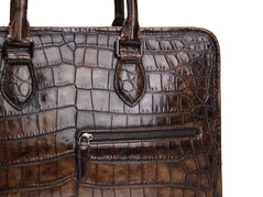 Crocodile Leather Crossbody Laptop Business Bag