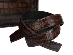 Crocodile Leather Crossbody Laptop Business Bag