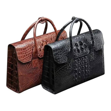 Crocodile Leather foldover Briefcase | Rossieviren