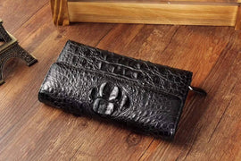 Crocodile Skin Leather Trifold Wallet For Men