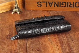 Crocodile Skin Leather Trifold Wallet For Men