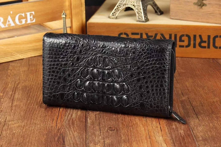 Crocodile Skin Leather Trifold Wallet For Men