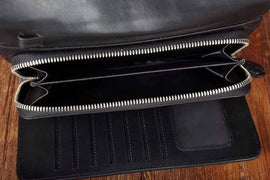 Crocodile Skin Leather Trifold Wallet For Men