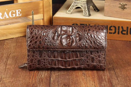 Crocodile Skin Leather Trifold Wallet For Men