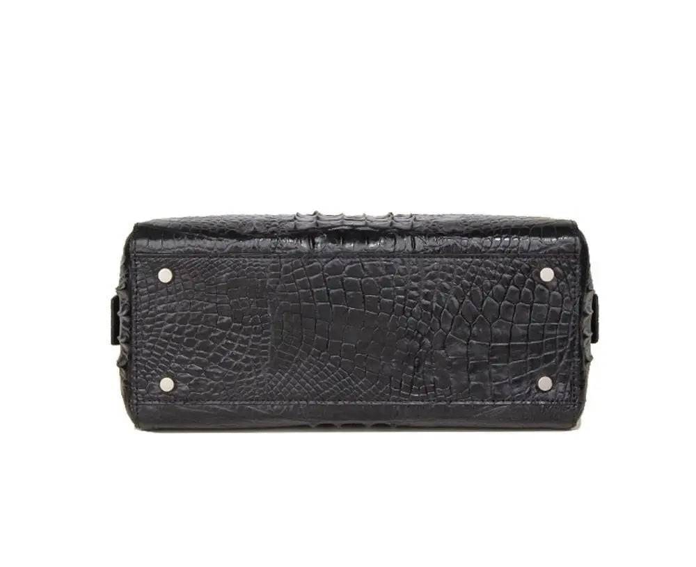 Crocodile Skin Leather Boston Satchel Bags