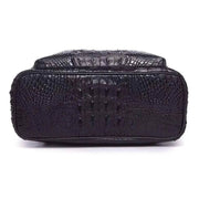 Unisex Crocodile Skin Leather Large Backpack