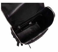 Unisex Crocodile Skin Leather Large Backpack