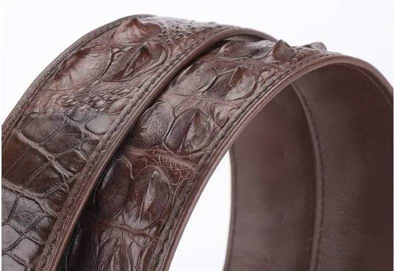 Crocodile Skin Bone Leather Waist Belt Without Buckle