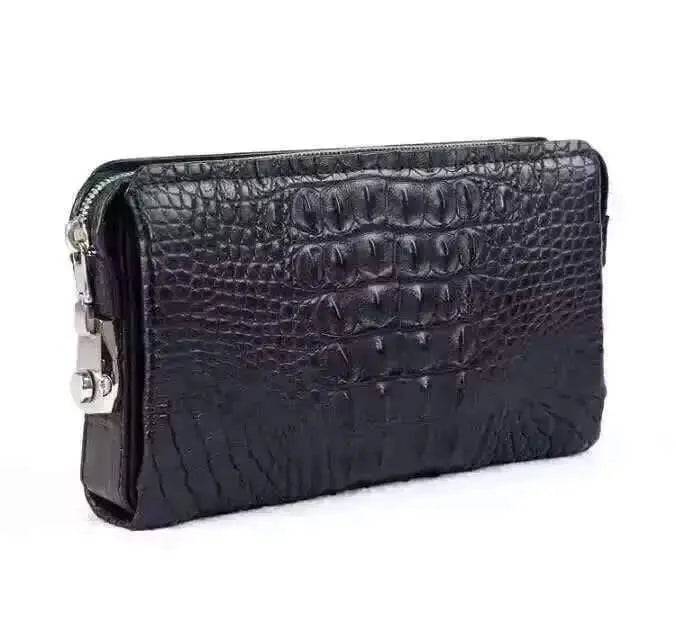 Fashion Genuine Crocodile Leather Mens Clutch Bag With Password Protection Lock