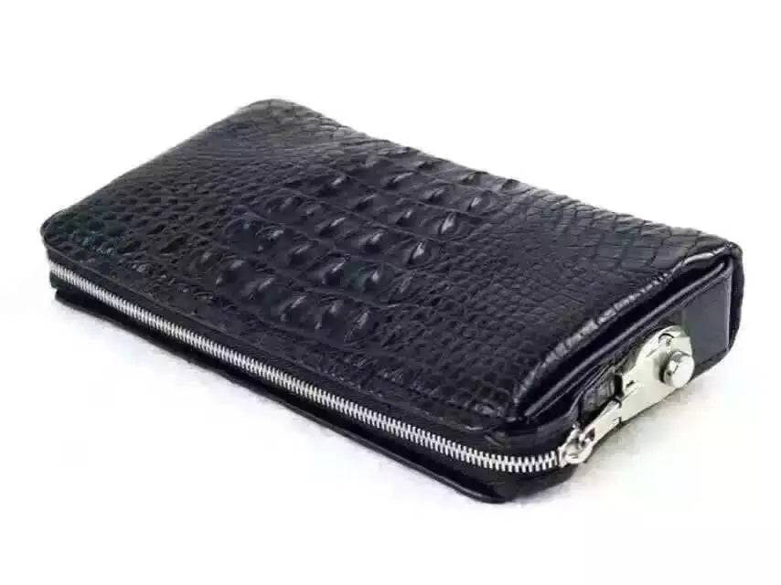 Fashion Genuine Crocodile Leather Mens Clutch Bag With Password Protection Lock
