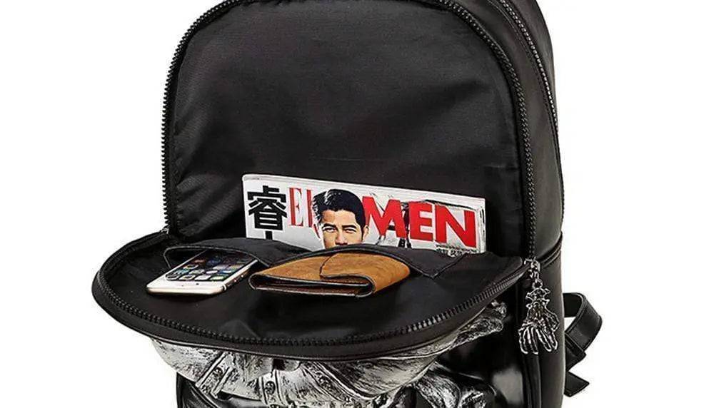 Fashion Punk Rivets Waterproof 3D Ghost Skull With Crown Backpack Laptop