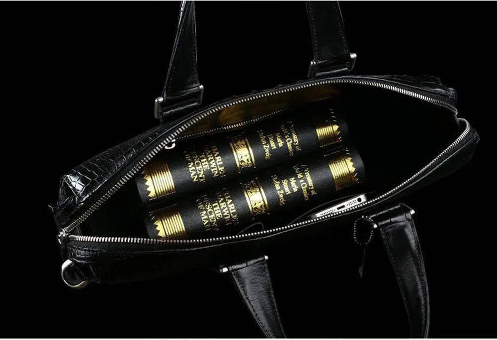 Genuine Crocodile Leather Laptop Briefcase Bag