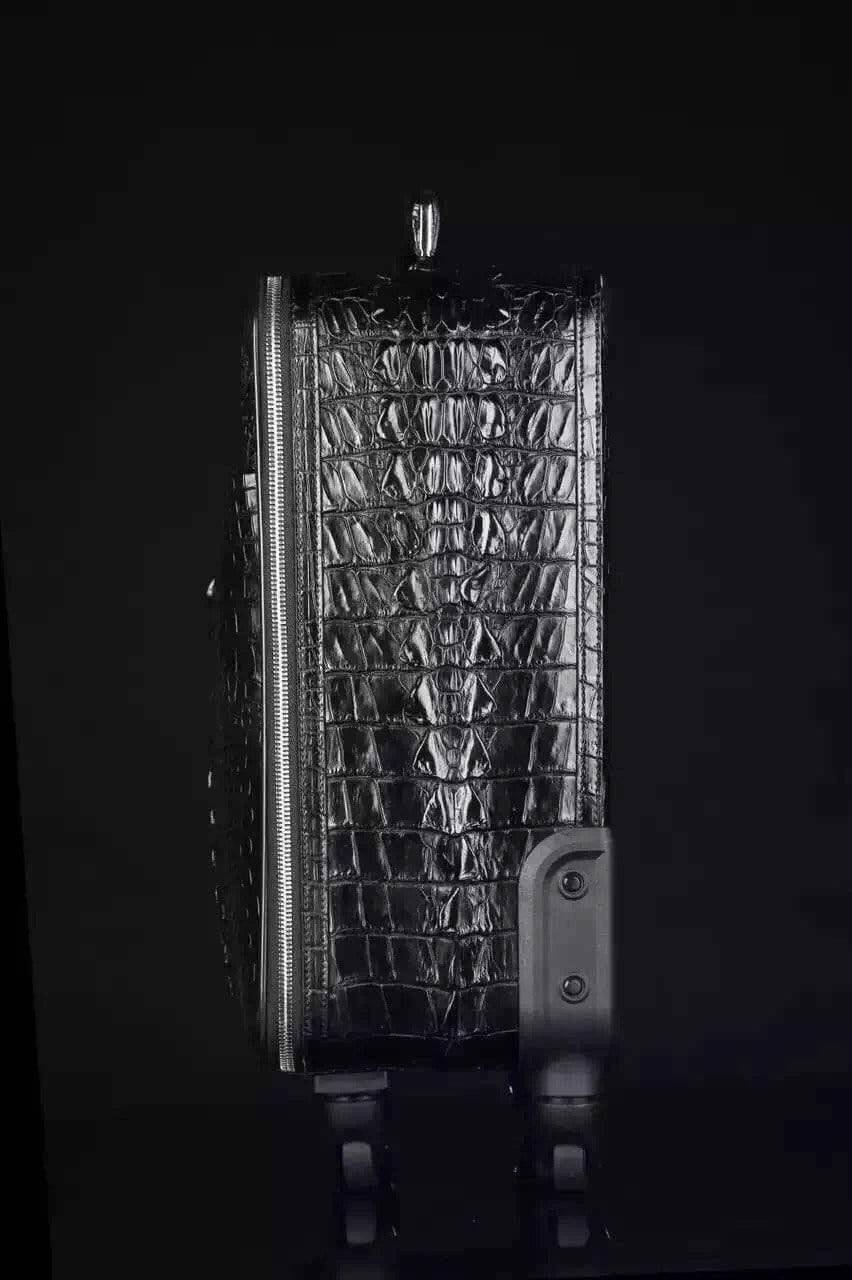 Genuine Crocodile Leather Laptop Trolley Luggage Bags Case ,Travel Luggage Bags