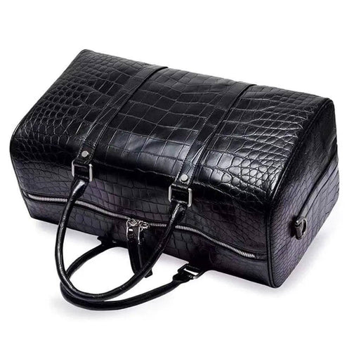 Genuine Crocodile Belly Leather Duffel Travel Bag