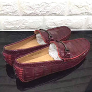 Crocodile Shoes Genuine Crocodile Belly Leather Slip On Loafer Shoes